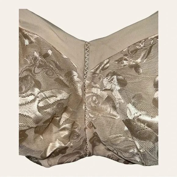 0301. WACOAL 34DDD BRA NUDE COLOR FLORAL ADJUSTABLE‎ STRAPS NOTPADDED - Picture 4 of 9